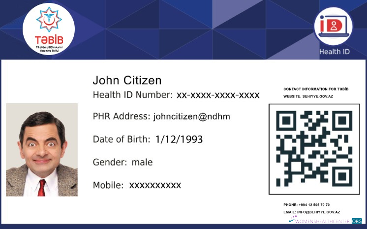 Download Azerbaijan Tebib health card Photoshop template